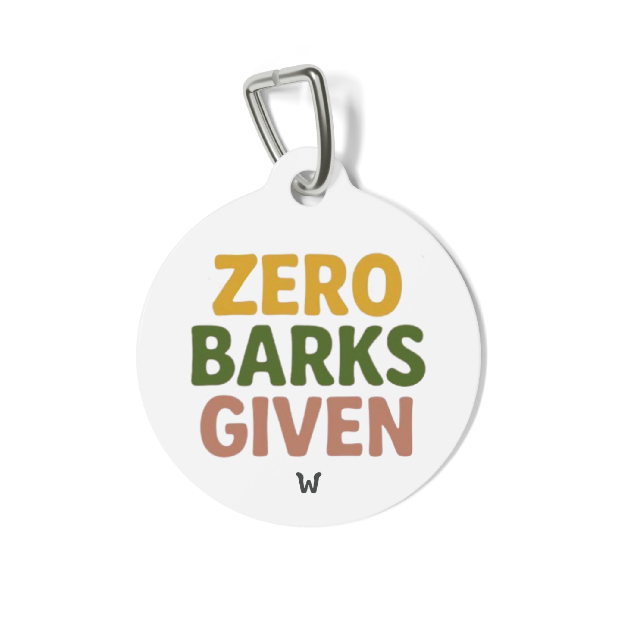 Zero Barks Given - Custom Designer Pet ID Tag