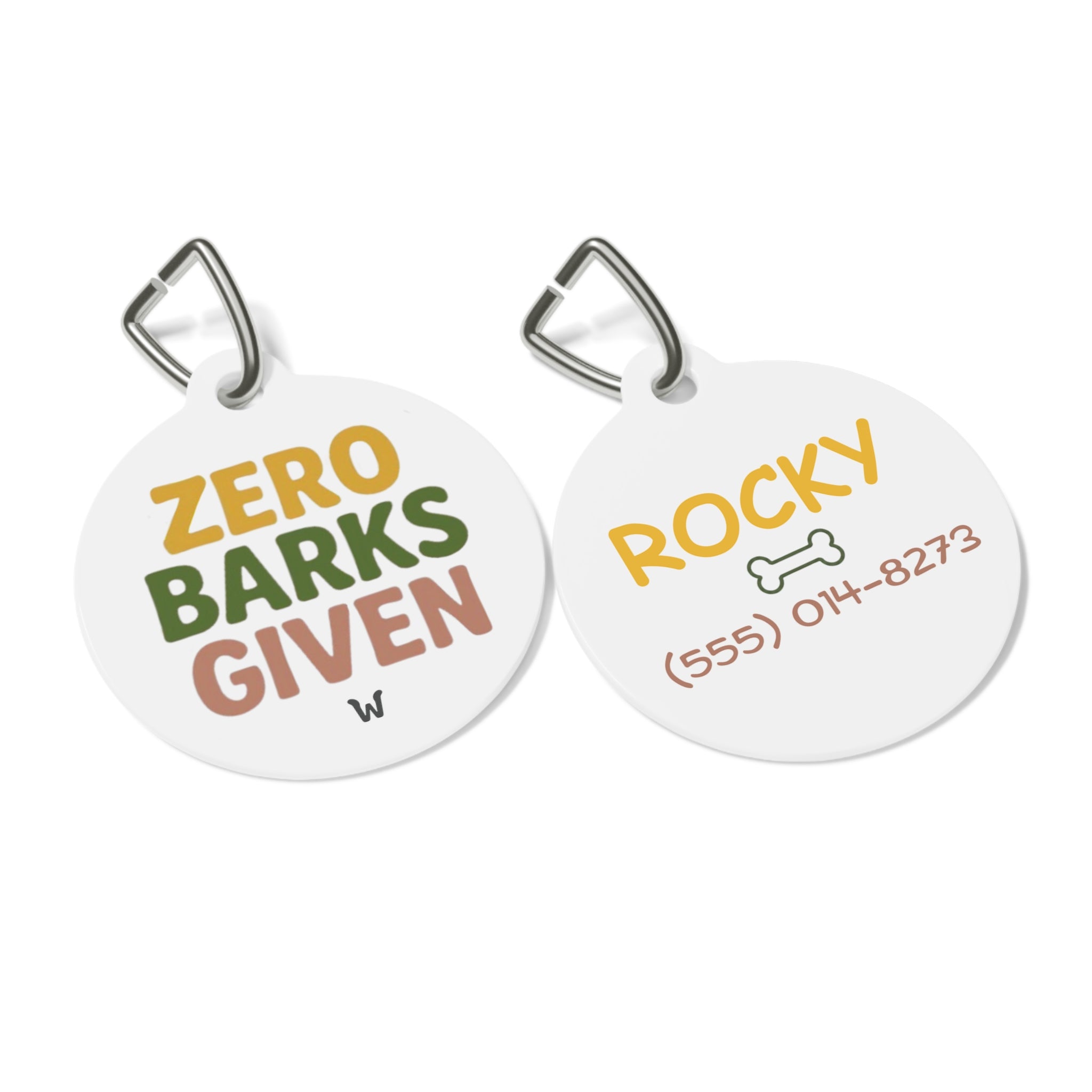 Zero Barks Given - Custom Designer Pet ID Tag